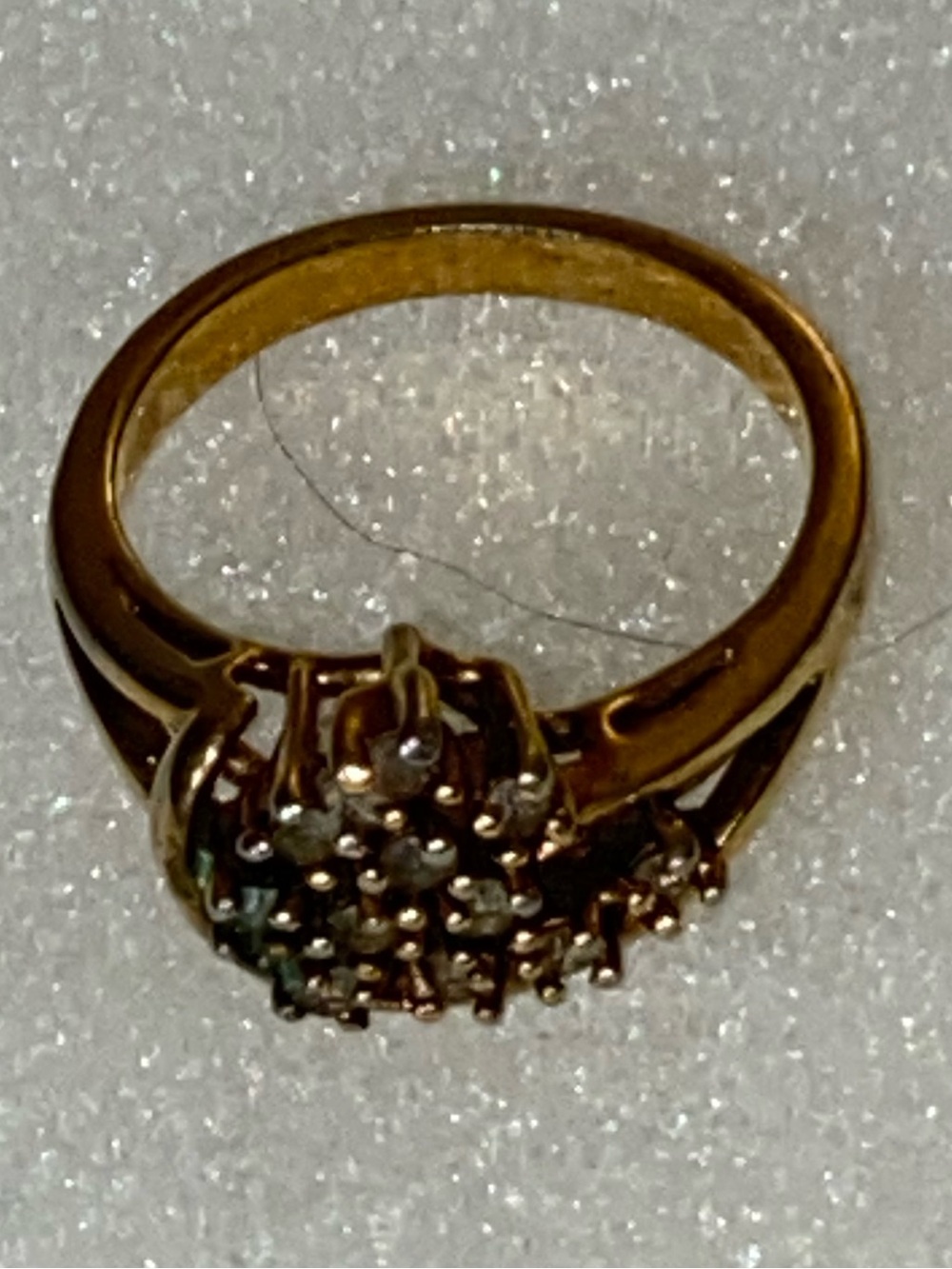 Gold Cluster Cocktail Ring vintage - Women Jewelry